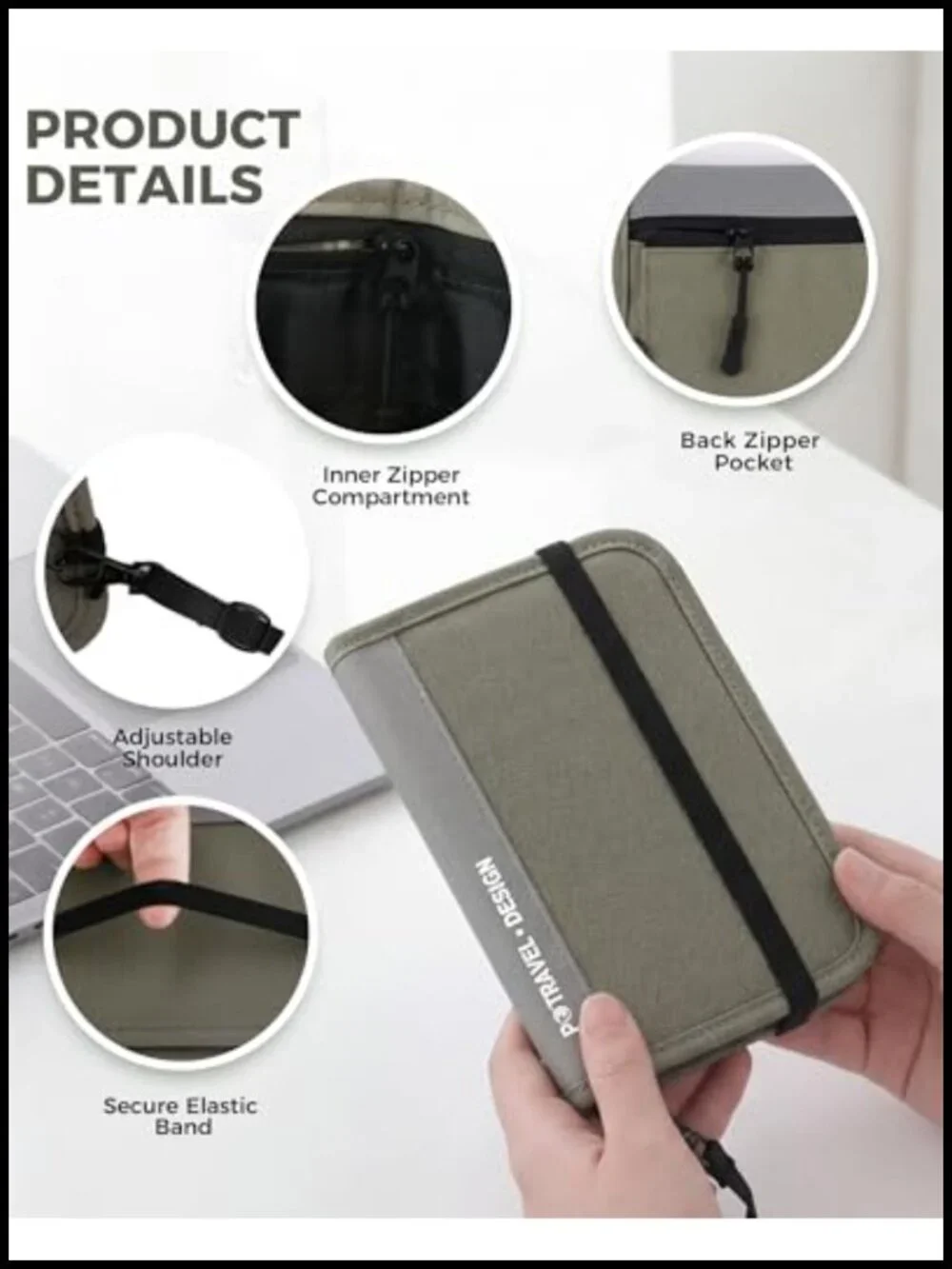 RFID Blocking Passport Holder Organizer Travel Document Case Waterproof Nylon